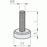 1.44.002403 - Floor levelling screw, d=24, M8x30